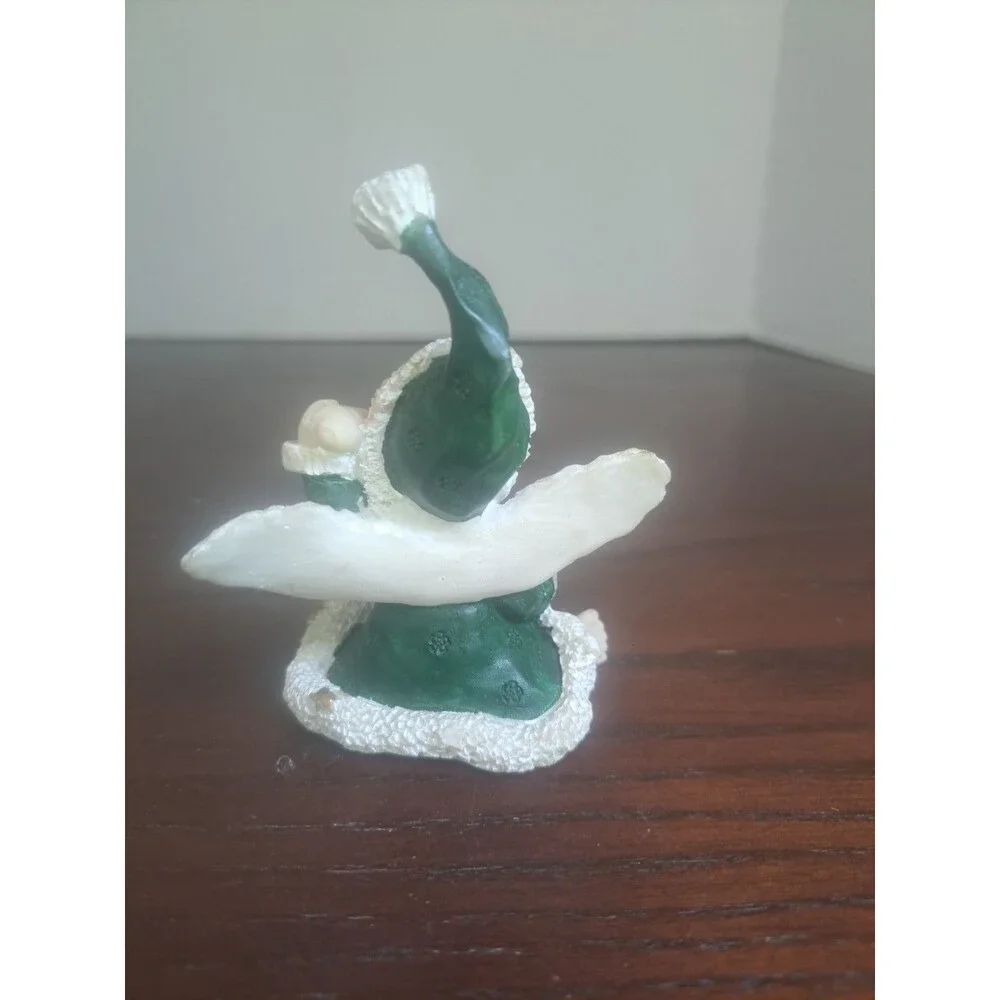 Vintage K's Collection Snowbaby Green Christmas Angel Resin